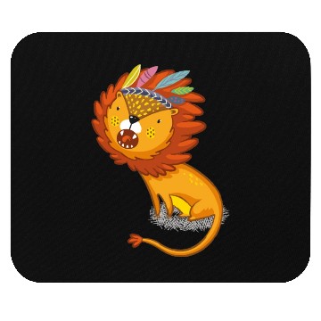 Discover Lion with feather crown Mouse Pads