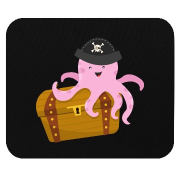 Discover Treasure with pirate octopus Mouse Pads