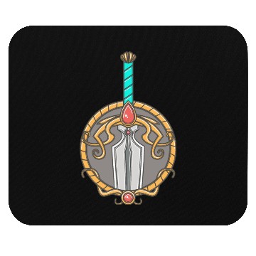 Discover sword emblem Mouse Pads