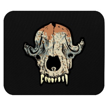 Discover dog skull Mouse Pads