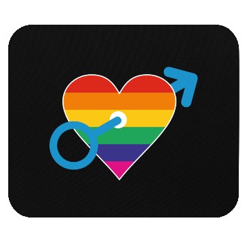 Discover Rainbow heart male Mouse Pads