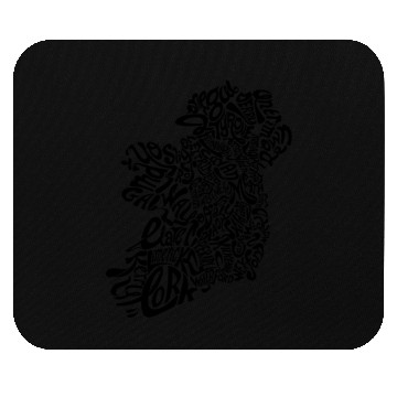 Discover Ireland Typography Map Mouse Pads