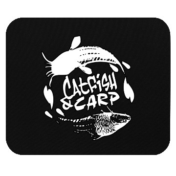 Discover Catfish & Carp B&W Logo Mouse Pads
