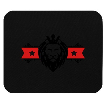 Discover lion head banner Mouse Pads