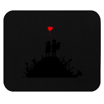 Discover Banksy Graffiti Street Art War and Love Guns Heart Mouse Pads