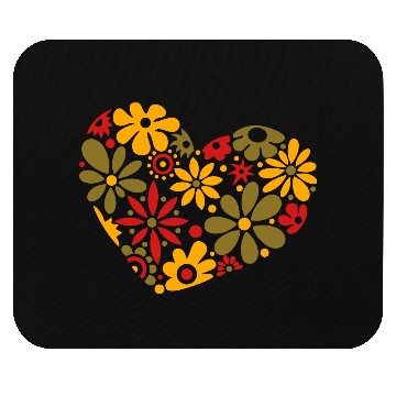 Discover Flowerpower Heart Colorful Design Mouse Pads
