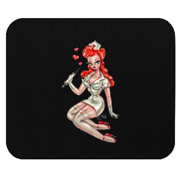 Discover Redhead Pinup Nurse Mouse Pads