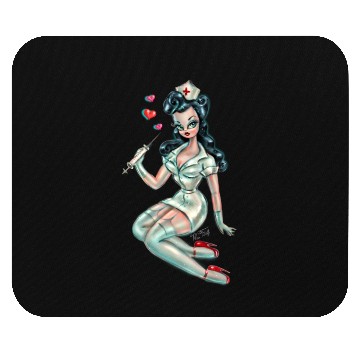 Discover Pinup Nurse Brunette Mouse Pads