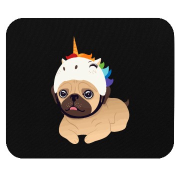 Discover unicorn pug Mouse Pads