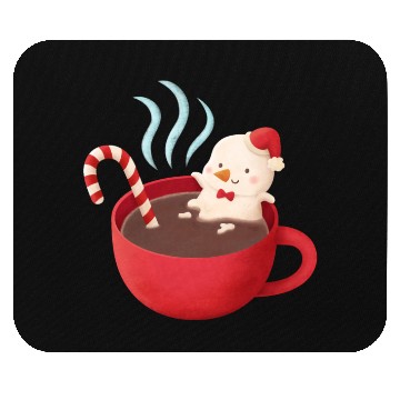 Discover Cute Snowman in Hot Cocoa Mouse Pads