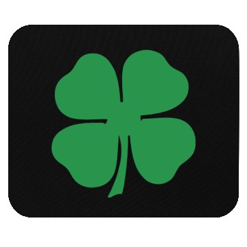 Discover Green 4 Leaf Clover Solid Mouse Pads