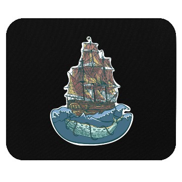 Discover Whale ship Mouse Pads