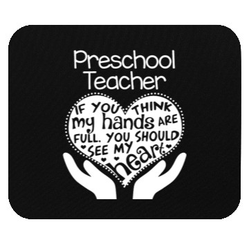 Discover Preschool Teacher Full Heart Mouse Pads