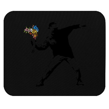 Discover Banksy Rage Flower Thrower Mouse Pads