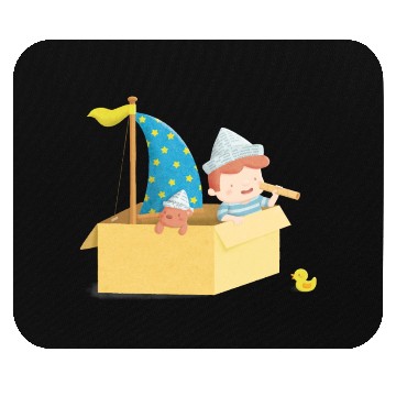 Discover Cute Sailor Boy in Box Mouse Pads