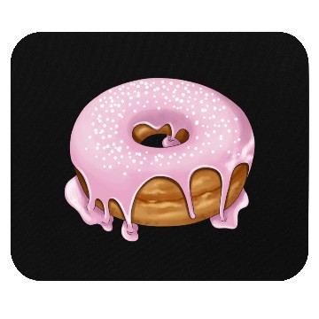 Discover Pink donut with sprinkles Mouse Pads