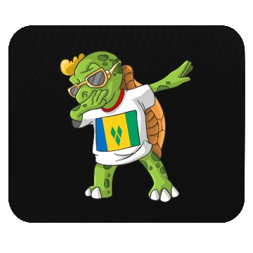 Discover Saint Vincent and the Grenadines Dabbing Turtle Mouse Pads