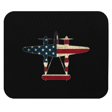 Discover US Flag P-38 Lightning Aircraft Warbird Plane Gift Mouse Pads