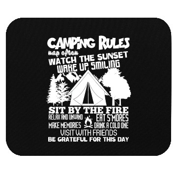 Discover Camping Rules Mouse Pads, Camping Mouse Pads