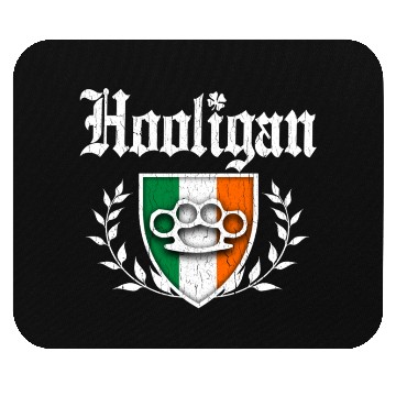 Discover Irish Hooligan Crest vintage distressed look Mouse Pads