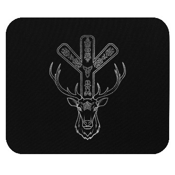 Discover Algiz Rune and Deer in Silver Mouse Pads