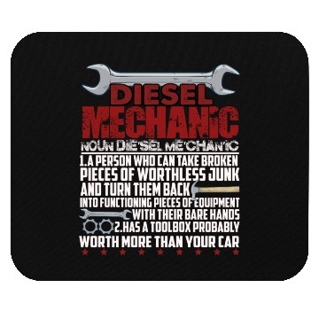 Discover Funny Diesel Mechanic Meaning Mouse Pads