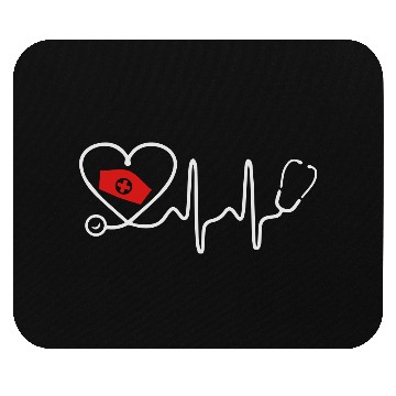 Discover Heart Beat Nurse Mouse Pads