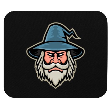 Discover Wizard Head Mascot Mouse Pads