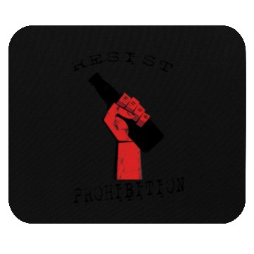 Discover Resist Prohibition, Fist and Beer Bottle Design Mouse Pads