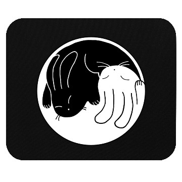 Discover Rabbit Yin Yang Mouse Pads