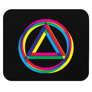 Discover Recovery Logo Triangle and Circle Shifted Colors Mouse Pads