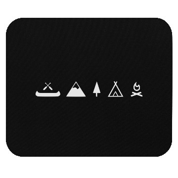 Discover Camping canoe, campfire with mountain Mouse Pads