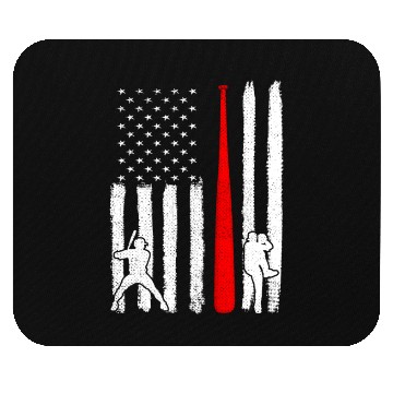Discover Baseball Pitcher Batter American Flag 4th of July Mouse Pads