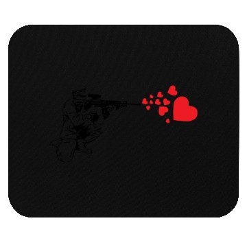 Discover Graffiti Military Rifle Shooting Out Hearts Artsy Mouse Pads