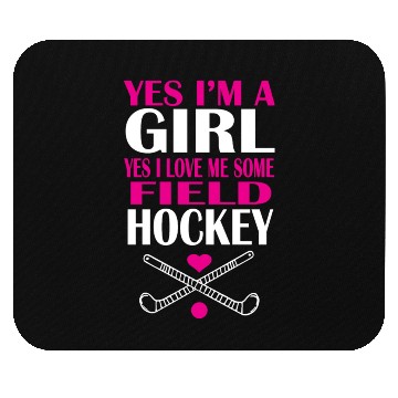Discover Field hockey girl Mouse Pads