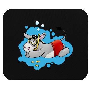 Discover Fluffy donkey swimming Mouse Pads