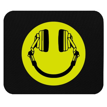 Discover Headphone Smiley Acid House Cans MUSIC RAVE WEED D Mouse Pads