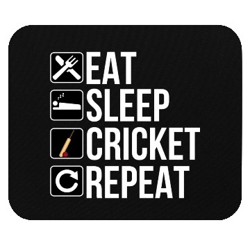 Discover Cricket Player Gift - Eat Sleep Cricket Repeat Mouse Pads