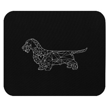 Discover dachshund wire-haired dog white Mouse Pads
