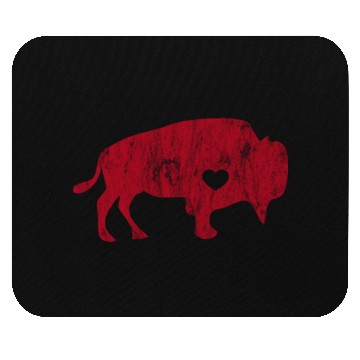 Discover Red Raging Buffalo Distressed Mouse Pads I Love