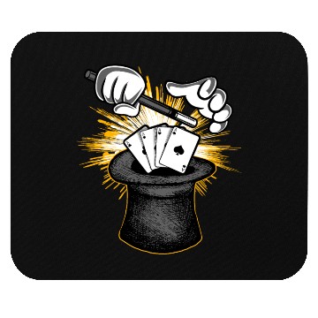Discover Magician Hat Wand & Magic Cards Mouse Pads