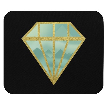 Discover Golden Indie Diamond shape Mountain Mouse Pads