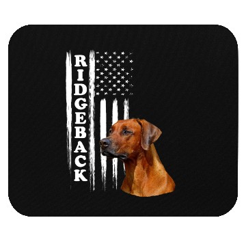 Discover Rhodesian Ridgeback Dog with US Flag Mouse Pads