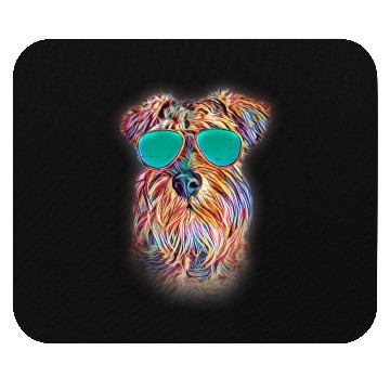 Discover Miniature Schnauzer Colorful Neon Dog Sunglasses Mouse Pads