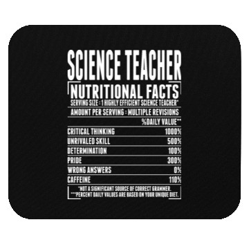 Discover Science Teacher Nutritional Facts Mouse Pads