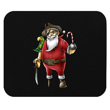 Discover Santa Pirate Funny Christmas Candy Cane Hook Hand Mouse Pads