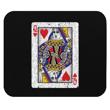 Discover queen of hearts playing card Mouse Pads