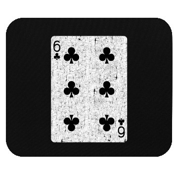 Discover six of clubs playing card Mouse Pads