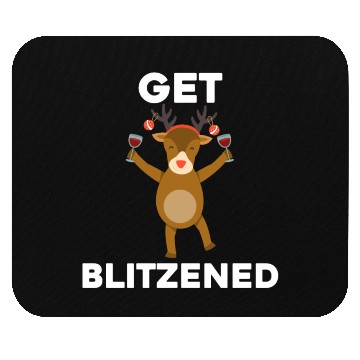 Discover Funny Christmas Drinking Get Blitzened Mouse Pads