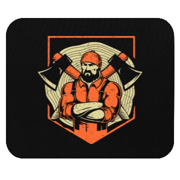 Discover LOGGER LUMBERJACK GIFT CHAIN SAW FOREST WOOD AX Mouse Pads